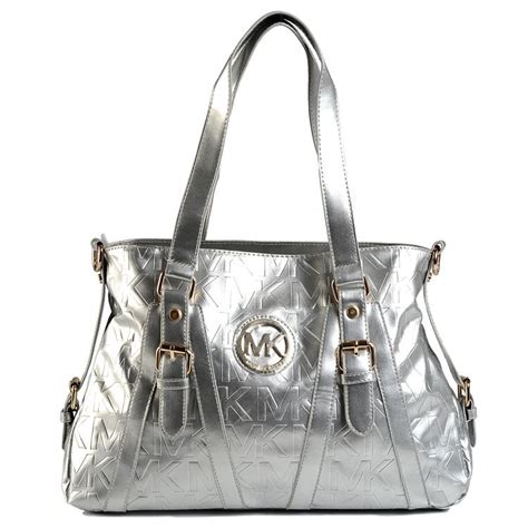 michael kors handtasche im check|Michael Kors silver satchel handbag.